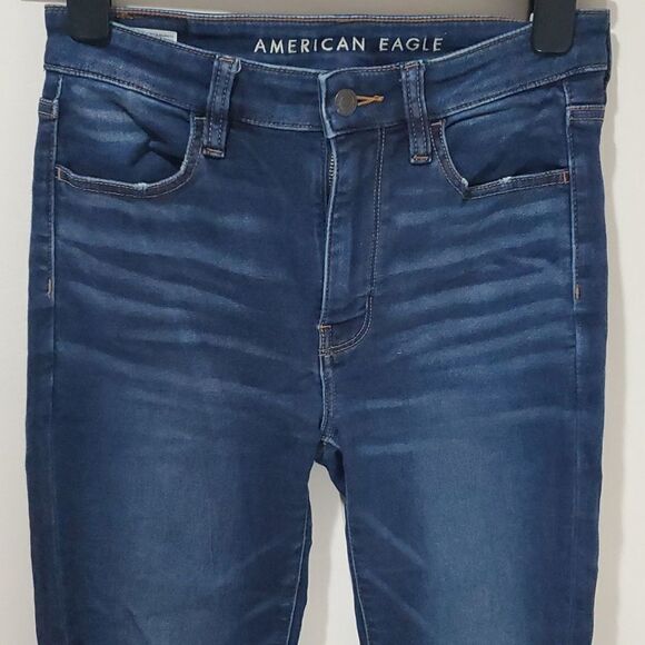 American Eagle next level stretch dark wash super high rise jeggings - Picture 2 of 8